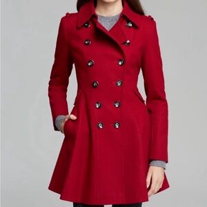 Via Spiga Vibrant Red Double-Breasted Coat